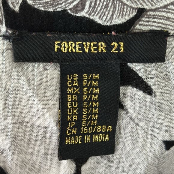 Forever 21 Black Floral Fringe Hem Kimono - Picture 4 of 5